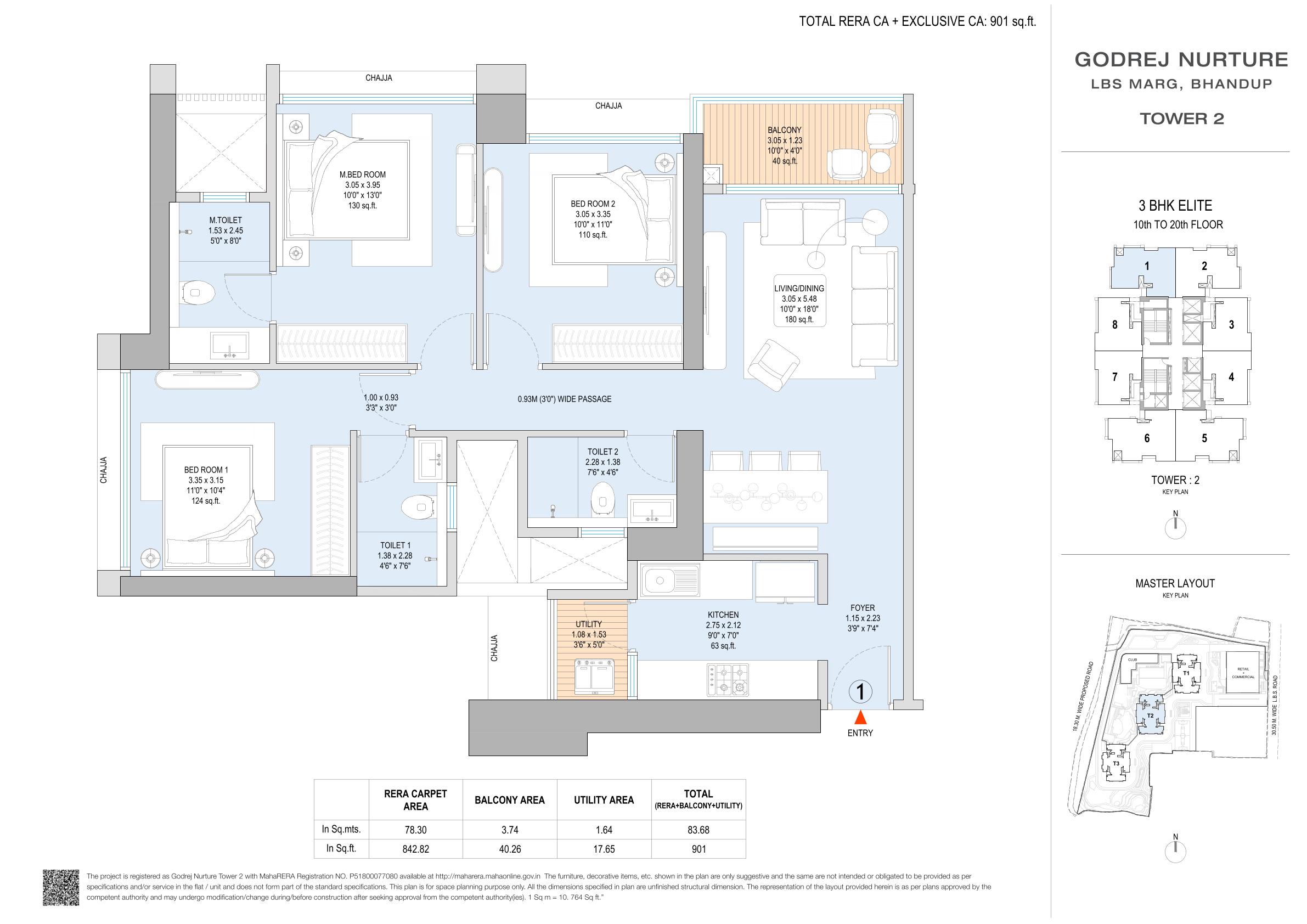 3 BHK Floor Plan